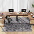 Blue&Black Checkered Diamond-Pattern Computer Chair Mat for Hardwood, 60" x 75"Office Mat for Hardwood Floor with Non-Slip Back, HeavyDuty Office Chair Rug for Hardfloor,LowPlie Carpet Floor Protector