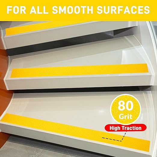 LifeGrip Anti Slip Traction Tape, 4 Inch x 38 Foot - Best Grip, Friction, Abrasive Adhesive for Stairs, Tread Step, Indoor, Outdoor, Yellow (4" X 38')