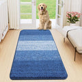 Smiry Dog Door Mat for Muddy Paws, Absorbs Moisture and Dirt, Low-Profile Entryway Mat with Non-Slip Backing, Entry Indoor Outdoor Doormat for Inside Floor (47x20 Inches, Navy Blue, Striped)