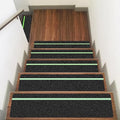 10 Pack 6” x 32” Anti Slip Traction Treads with Glow in The Dark Stripe, Outdoor Waterproof Non Skid Pre-Cut Tape with Roller, High Traction Friction Abrasive Adhesive for Stairs Step