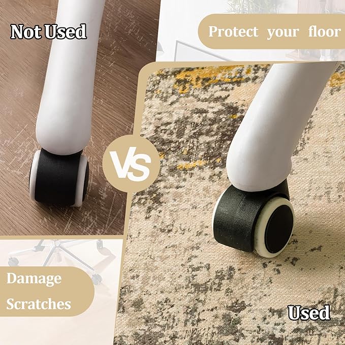 Office Chair Mat for Hardwood Floor, 48"x36" Easy Glide Computer Chair Mat Protector for Rolling Chair Under Desk Rug Nonslip Backing, Machine Wash