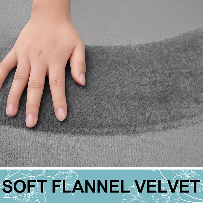 Smiry Memory Foam Bath Mat 47x20, Extra Soft and Absorbent Bathroom Mats, Non Slip Washable Carpet for Floor, Shower and Tub, Grey