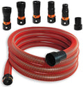 16FT Shop Vac Hose, Dust Collection Hose Kit for Home&Shop Vacuums System with 6 Adapters for Woodworking Power Tool & Sander, Compatible with festool/dewalt/bosch/ryobi/, etc Most Multi-Brands