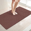 LuxStep Shower Mat Bathtub Mat,32x16 inch, Non-Slip Bath Mat with Drain, Quick Drying PVC Loofah Bathmat for Tub,Shower,Bathroom,Reddish Brown