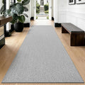 LUMI Ultra Thin Runner Rug for Hallway 2.7'x8', Non-Slip Entryway Rug with Rubber Backing, Unique Herringbone Design for Hallway, Entry, Kitchen, Patio, Gray