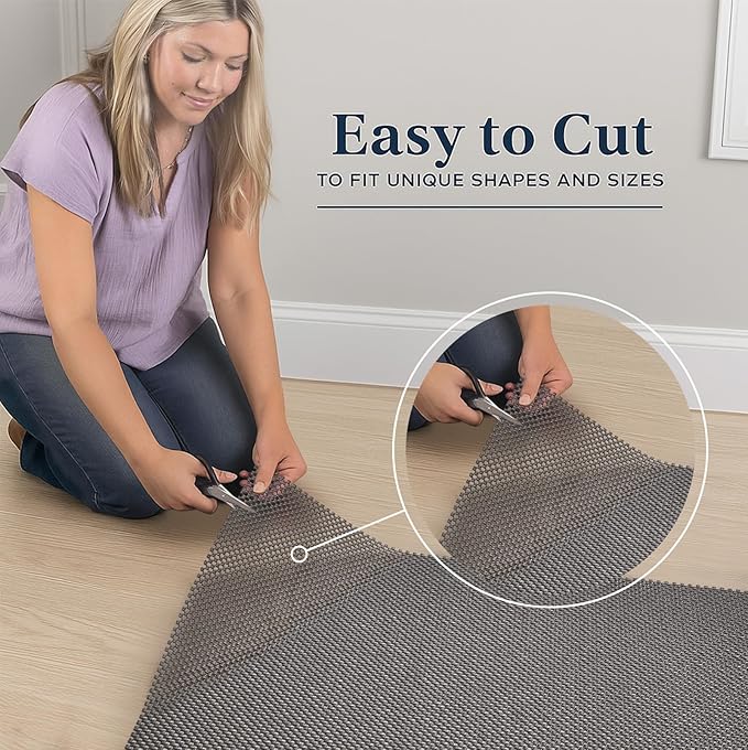 Veken 2x3 Ft Rug Pad Gripper for Hardwood Floors, Non Slip Dark Grey Rug Pads for Area Rugs, Thick Rug Grippers for Tile Floors, Under Carpet Anti Skid Mat, Keep Your Rugs Safe and in Place