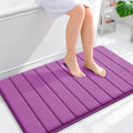 OLANLY Memory Foam Bath Mat 40x24, Super Soft Absorbent Bathroom Rugs, Quick Dry, Machine Washable Shower Floor Rugs, Bathmat Carpet, Bathroom Home Decor Accessories, Purple