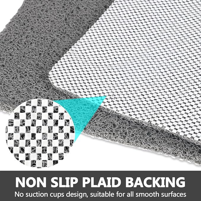 Square Shower Mat Non Slip: 36 x 36 Inch Extra Large Loofah Shower Mats for Inside Shower - Anti Slip Shower Stall Matt with Drain Hole in Middle