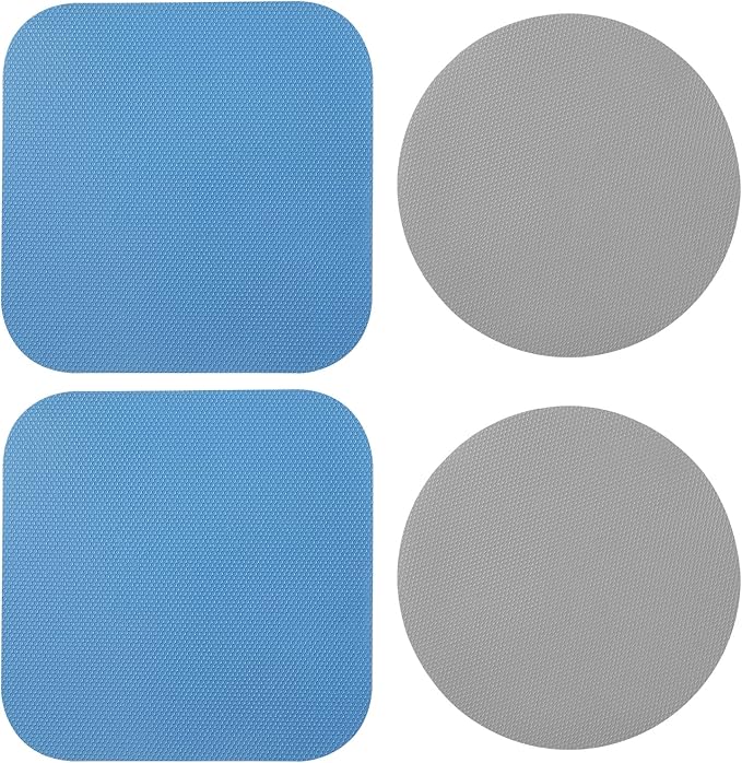LUTER 4pcs Jar Opener, Rubber, Multi-function Silicone Bottle Opener for Seniors with Weak Hands Lid Cap Gripper Pads Kitchen Coasters Gadgets(Blue, Gray)