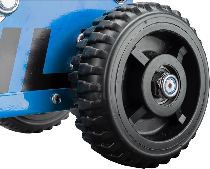 Powerbuilt 1.5 Ton Big Wheel Off Road Jack, Vehicle Lift for Trucks, SUVs, ATVs Offroad Vehicles, Oversized Wheels for Rugged Terrain, 3000 LB Capacity, Blue 620625ECE