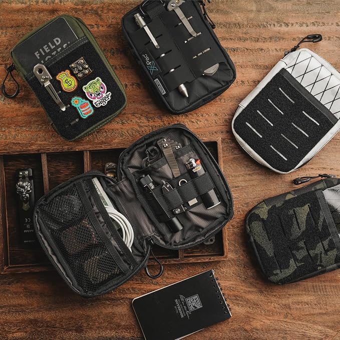 TACTICAL GEEK Block E3.0 EDC Compact Waist Pocket Pouch, Men EDC Pouch Organizer, Multi-Purpose Molle Tool Pouch for Multitools, Utility Tool Organizer Bag for Daily Essentials Carry (XBlack)