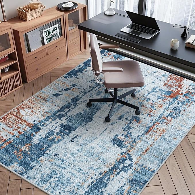 Office Chair Mat for Hardwood Floor, 60"x45" Easy Glide Computer Chair Mat Protector for Rolling Chair Under Desk Rug Nonslip Backing, Machine Wash