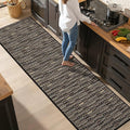 Kitchen Runner-Non Slip Kitchen Mats for Floor-Thick Stain Resistant Vintage Kitchen Floor Rug Runner Carpet for Hallways Entryway Laundry Room Washable（Black 24"x79"）