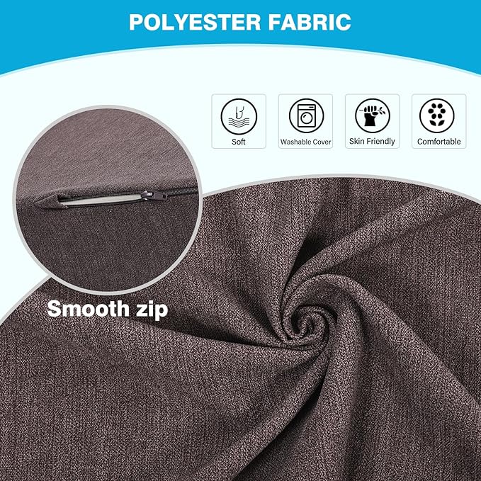 Back Support Pillow for Recliner Dual Layer Lumbar Support Pillow with Gel Memory Foam Ergonomic Orthopedic Couch Lumbar Cushions for Elderly Lower Back Pain Relief Washable Cover Brown
