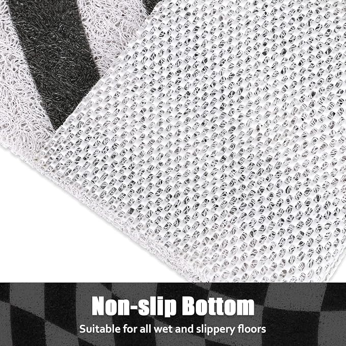 Square Shower Mat Non-Slip 24x 24 Inch, Soft Comfort Bath Mat with Drainage Holes, PVC Loofah Massage Bathmat for Shower,Tub,Bathroom,Wet Areas, Quick Drying