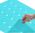 Bathtub Mat Non Slip Silicone Soft Odorless Bath Mat No Suction Cups for Refinished,Textured and Reglazed Tub Shower Mats Non-Slip 18 X 28Inch Blue