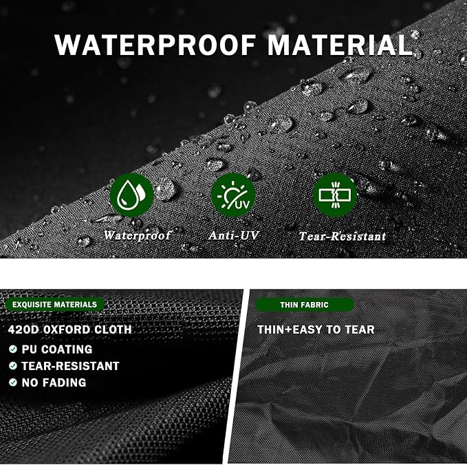 Heavy Duty Waterproof Tractor Cover for Kubota BX1870 2017-2018, 420D Oxford Outdoor Cover for Compact Utility Tractor with Bucket, Windproof All-Season Protection