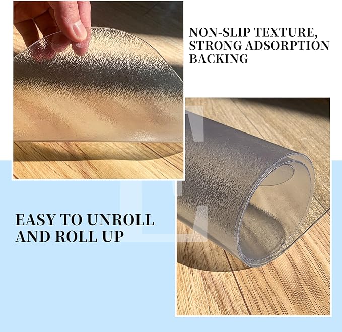 Tonaus Office Chair Mat 30"×48", Chair Mat for Hardwood Floor Transparent Clear PVC Floor Protector for Home Office Study Wooden Floors