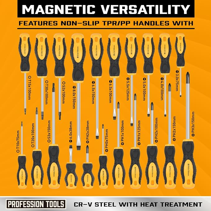 Amartisan 84-Piece Magnetic Screwdriver Set with Quick-Store Rack & Tray, DIY Hand Tool Kit for Men, Gift Idea, Includes Precision Screwdrivers, Ratchet Handle, Nut Drivers & Bit Set