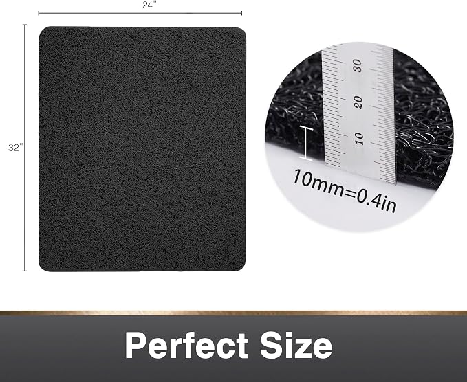 Asvin Soft Textured Bath, Shower, Tub Mat, 24x32 Inch, Phthalate Free, Non Slip Comfort Bathtub Mats with Drain, PVC Loofah Bathroom Mats for Wet Areas, Quick Drying