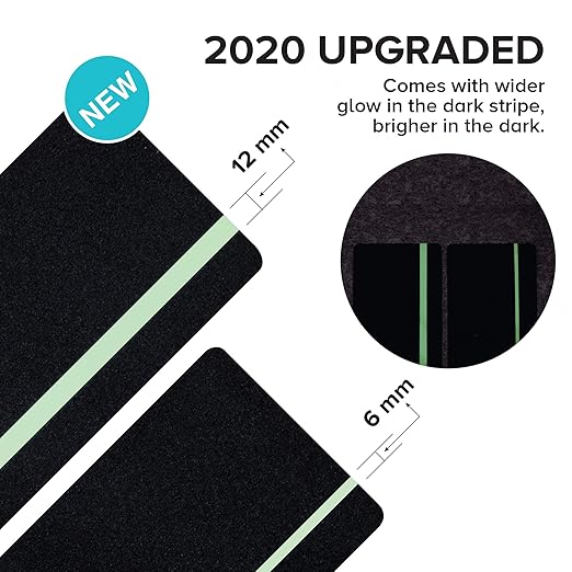 LifeGrip Stay on Track Anti Slip Traction Tape with Glow in Dark Green Stripe, 6 Inch x 33 Foot - Best Grip, Friction, Abrasive Adhesive for Stairs, Tread Step, Indoor, Outdoor, Black (6" x 33')