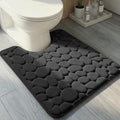 YIHOUSE Memory Foam Bath Mat Cobblestone Bathroom Rugs Super Water Absorbent Bath Mats for Bathroom Machine Washable Bath Rugs(20 x 24,Black)