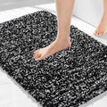 Yimobra Bath Rugs for Bathroom 32X20, Ultra Soft and Water Absorbent Bath Mats, Non Slip Plush Shower Rugs, Microfiber Thick Matts for Bathroom Floor/Tub, Machine Washable, Home Decor, Black and White