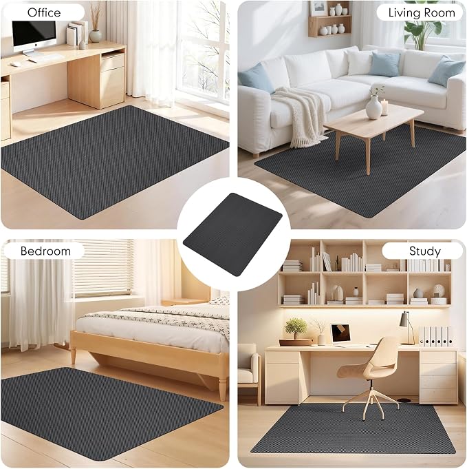Office Chair Mat for Hard Floors,48"x55" Anti-Slip Waterproof Hardwood Floor Chair Mat,Heavy Duty Floor Protector Rolling Chairs for Home Office(Grey)