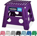 Handy Laundry Folding Lightweight Step Stool - Sturdy Enough to Support Adults - Opens Easy with One Flip - Great for Kitchen, Bathroom or Bedroom (White - 13 Inch)