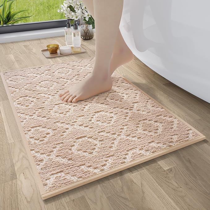 YDKGL Bathroom Rugs Non Slip, Super Absorbent Quick Dry Bath Mat, Rubber Backing Ultra Thin Bathroom Mats Fit Under Door Bathroom Floor Bathtub Shower