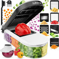 Fullstar Core Vegetable Chopper - Chop and Slice Lid - Food Chopper with Container, Veggie Chopper, Fruit Slicer, Onion Dicer - Meal Prep Essential - Kitchen Gadgets and Gifts (6-in-1, White/Black)