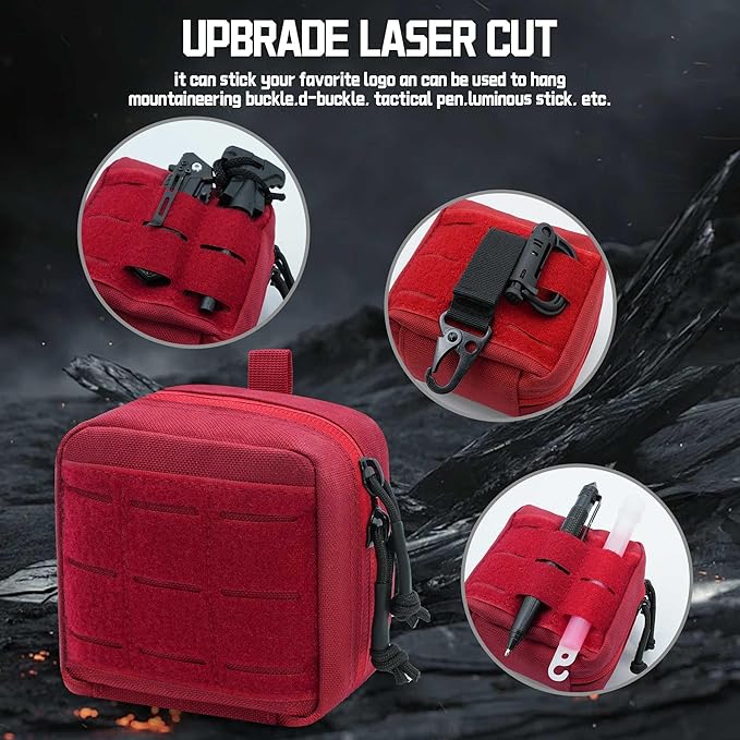 2 Pack Small Admin Pouch, 1000D Tactical Molle Mini Tool EDC Waist Belt Pouches Bag for Vest Backpack