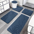 YIHOUSE Memory Foam Bathroom Rugs Sets 5 Piece - Extra Thick Ultra Soft Absorbent Bath Mat Set, Non-Slip Machine Washable Bath Rugs for Bathroom, Tub & Shower, Home Decor Accessories, Dusty Blue