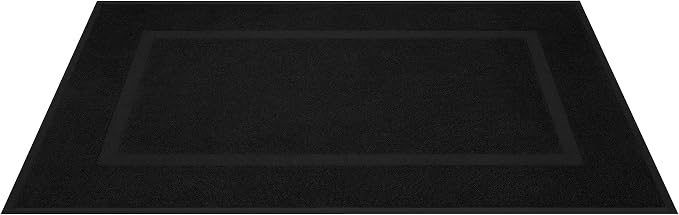 Cotton Paradise 100% Cotton Turkish Bathmat Set, Soft Absorbent Quick Dry, 2 Piece 20x34 Bathmat Floor Set, Coal Black