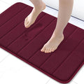 Buganda Memory Foam Bath Mat, 30" x 20", Ultra Soft and Non-Slip Bathroom Rugs, Water Absorbent and Machine Washable Bath Rug for Bathroom, Shower, and Tub, Burgundy
