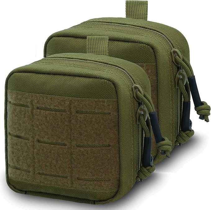 2 Pack Small Admin Pouch, 1000D Tactical Molle Mini Tool EDC Waist Belt Pouches Bag for Vest Backpack