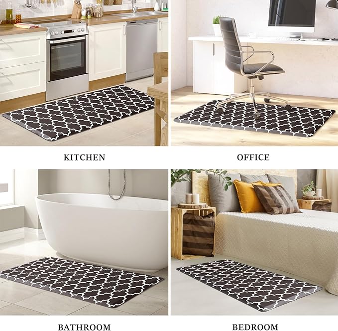 WISELIFE Anti Fatigue Floor Mat - 4/5 Inch Thick Kitchen Mat Non Slip Waterproof Heavy Duty Ergonomic Comfort Mat Durable for Home, Office, Sink, Laundry,(22" x 54", Chocolate)