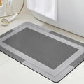 ACCUMTEK Non Slip Bath Mat, Thin Bathroom Rugs Fit Under Door, Quick Dry Bath Mats, Machine Washable Bath Rugs for Bathroom, Bathtub & Kitchen, Bathtub & Kitchen, Grey/Bordered/36 x24
