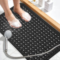 Large Shower Mat 21.5x33.5 Inch Black, Soft Non Slip Shower Mats for Inside Shower with Big Suction Cups Drain Holes, Extra Large Bath Bathtub Mat Floor Stall Mats, BPA-Free, Easy Clean