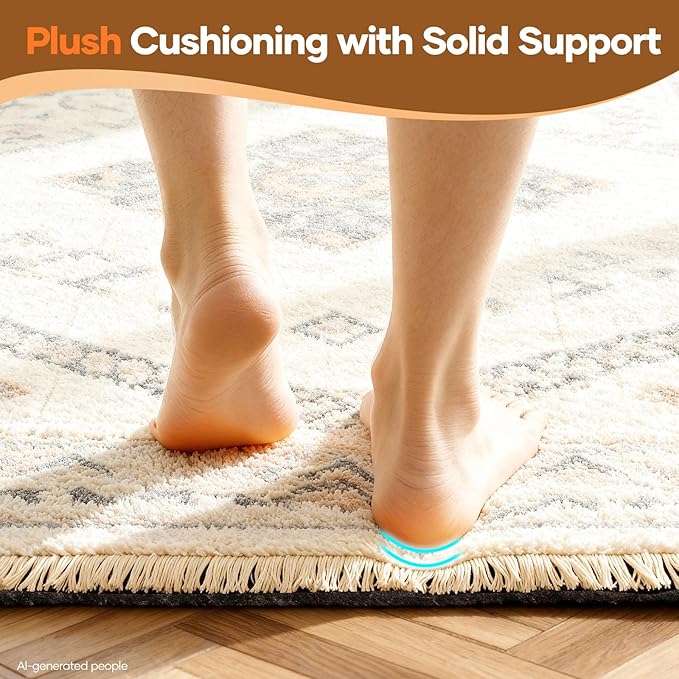 Veken Non Slip Cushioned Runner Rug Pad Gripper 2 x 8 Ft, Felt and Silicone Backing, 1/4 inch Thick Carpet Liner for Hardwood Floors and Finishes, Under Area Rugs Anti Skid Mat, Keep Rugs in Place