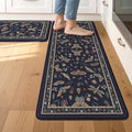LEEVAN Anti Fatigue Mats for Kitchen Floor Non-Slip, Cushioned Kitchen Mats for Floor 2 Piece, Blue Purple Memory Foam Kitchen Mat Set, Waterproof Ergonomic Standing Mat for Bar, Office,Desk, Laundry