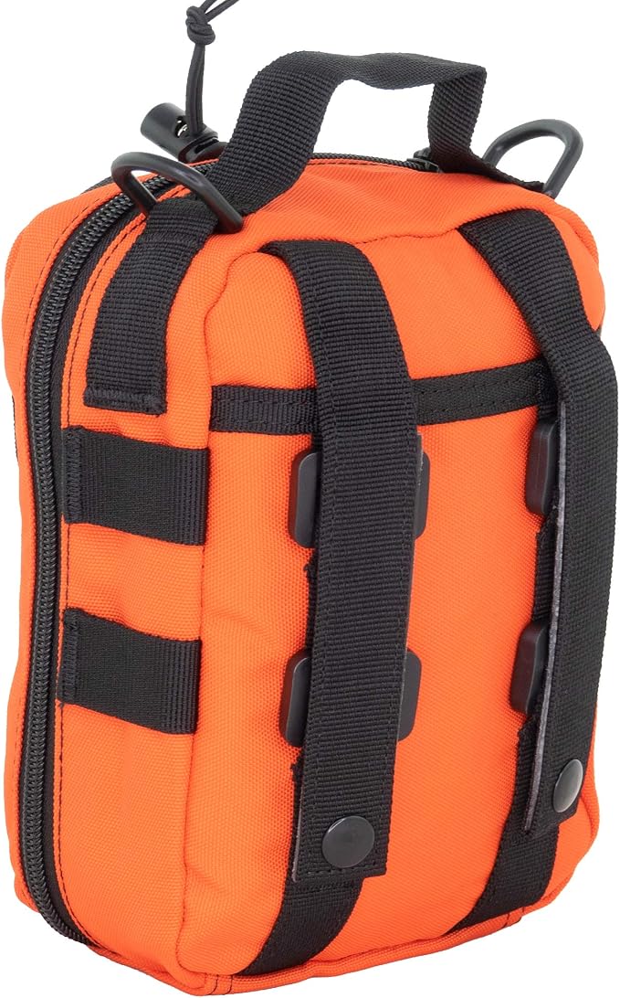 LINE2design First Aid (Ifak) Pouch EMS Bag - EMT Emergency Medical Trauma Pack Bags Tactical EDC Rescue Utility Gear IFAK Bags for Hiking Stop Bleeding Includes USA Patch - Orange