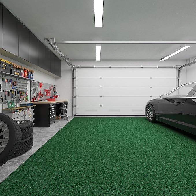 Ottomanson 6'6" x 28' Hallway Runner - Extra Durable Non-Slip Rug Mat for Indoor & Outdoor Use - Ideal for Kitchen, Entryway & Garage - High-Traffic Carpet, Green
