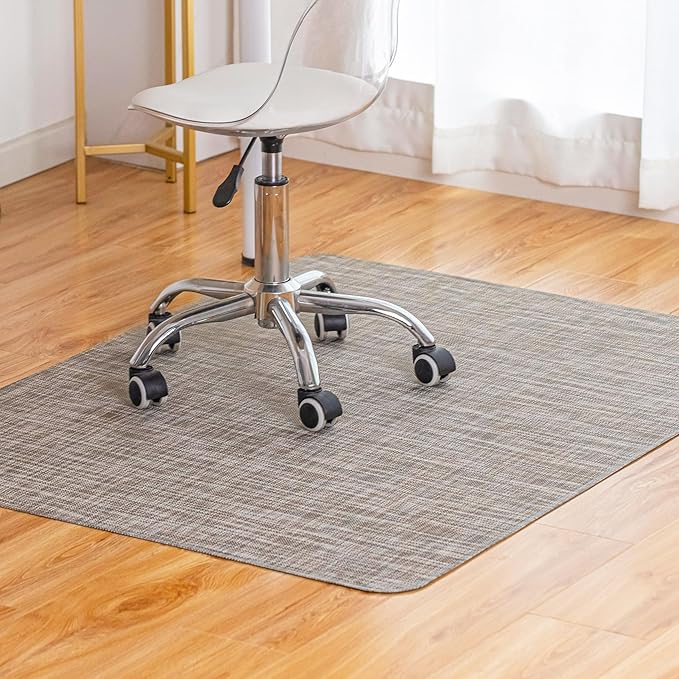 Baroyal Office Chair Mat for Hardwood Floor Under Desk Computer Rolling Chair Mat for Wood/Tile Floor Non-Slip Heavy Duty Desk Rug PVC Plastic Hard Floor Protector 36" x 48" (Soapstone)