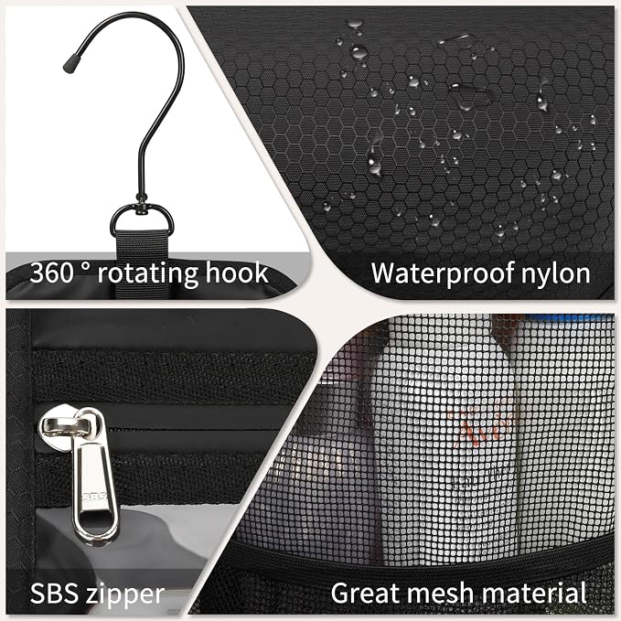 Ethereal Hanging Mesh Shower Caddy Portable for College Dorm Room Essentials, Large Capacity Shower Bag for Guys/Girls, for Beach, Swimming, Gym