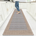 StepRite Kitchen Rugs, Kitchen Mats for Floor, 96"x20" Non-Slip Machine-Washable Kitchen Throw Rug, Absorbent Runner Rugs Office, Sink Standing Desk Mat, Decor Carpet, Khaki