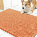 OLANLY Dog Door Mat for Muddy Paws 24x16, Absorbs Moisture and Dirt, Absorbent Non-Slip Washable Doormat, Quick Dry Chenille Mud Mat for Dogs, Entry Indoor Entryway Carpet for Inside Floor, Orange