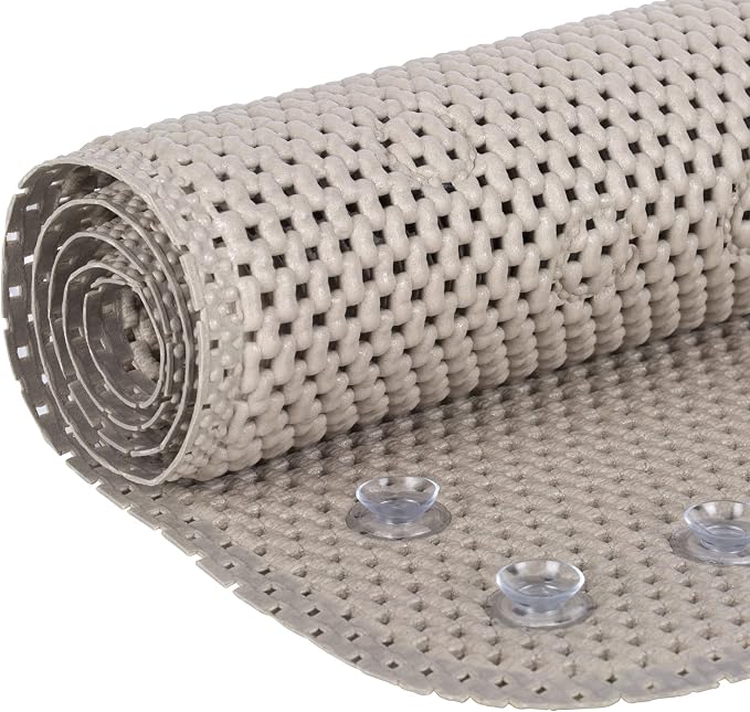 Duck Brand Softex Bath Mat for Tubs, Machine Washable, 17 x 36 Inches, Taupe, Skid Resistant (442097)