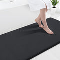 Smiry Memory Foam Bath Mat 59x24, Extra Soft and Absorbent Bathroom Mats, Non Slip Washable Carpet for Floor, Shower and Tub, Black