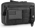 FRTKK Tactical Molle Admin Pouch Utility Laser Cut EDC Tool Pouch Bag Horizontal Modular Pouches Include US Flag Patch and Keychain